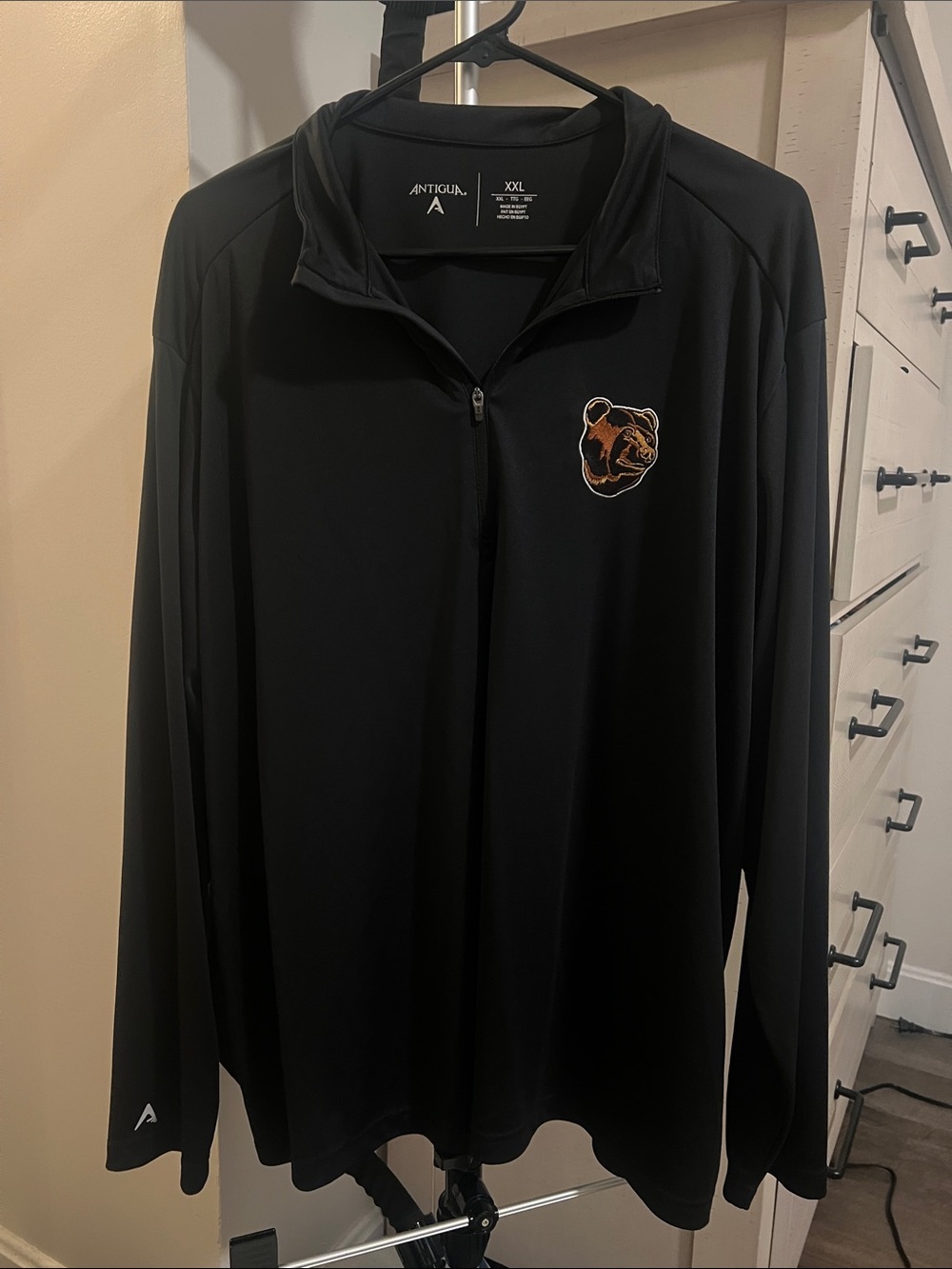 Antigua Bruins Black Lightweight Quarter-Zip Jacket